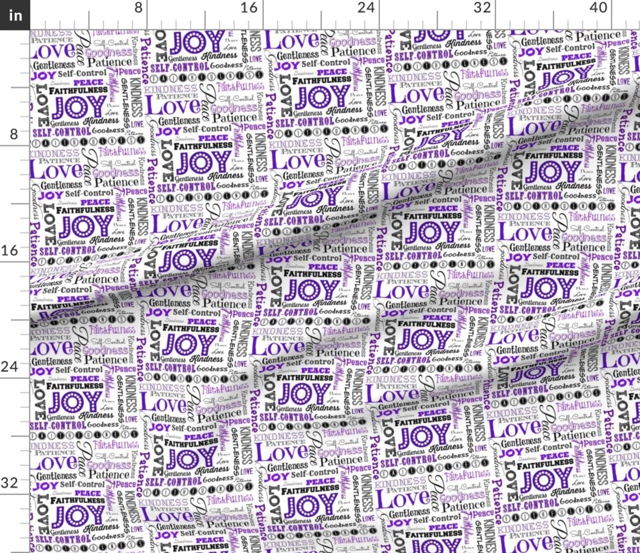 Fruit Scripture Christian Bible Words Peace Custom Printed Fabric by Spoonflower Various Fabrics by the Yard or Fat Quarter